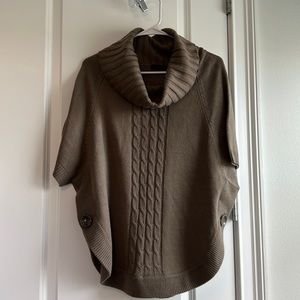 The Limited Brown Cape with Cable Knit Design